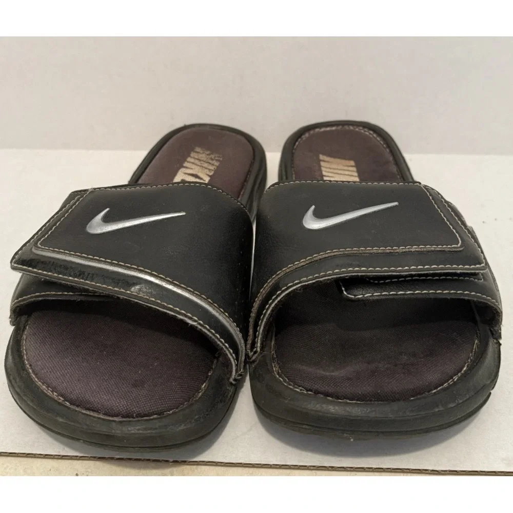 Nike Comfort Slide 2 Sandals Men's Size 7 Black Swoosh Memory Foam 415205-002‎